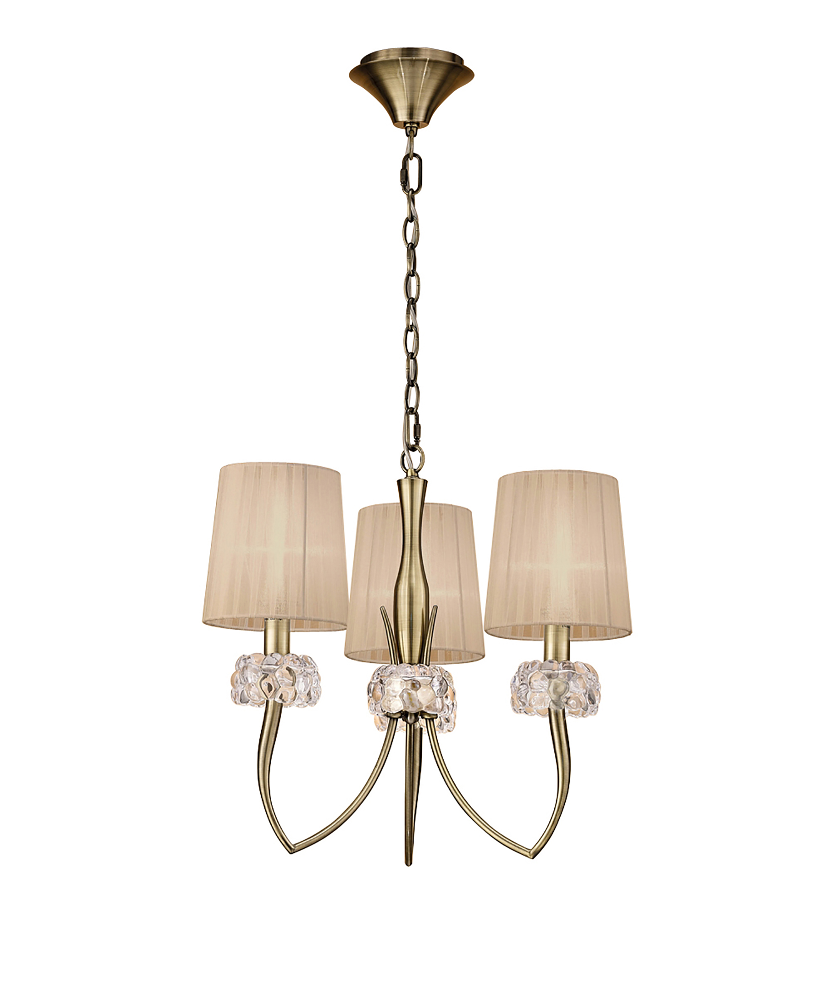 Loewe Antique Brass-Soft Bronze Ceiling Lights Mantra Multi Arm Fittings
